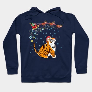 Christmas little tiger and Santa/ Year of the Tiger /New Year 2022/ Tiger 2022 Hoodie